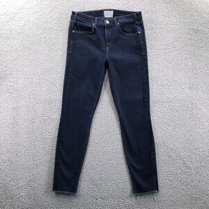MCGUIRE Size 30 Skinny Ankle Dark Wash Denim Mid Rise Frayed Hem Jeans